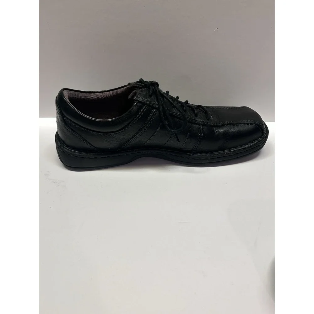 Skechers Streetcars Slapshot Mens 9 Black Leather Oxford Walking Shoes